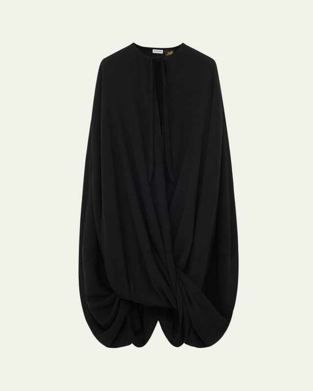 Cocoon Draped Keyhole Twisted Dress